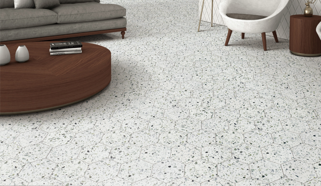 Allegro Menta 6" Hexagon Terrazzo Mosaic - GMI Tile and Flooring | High ...